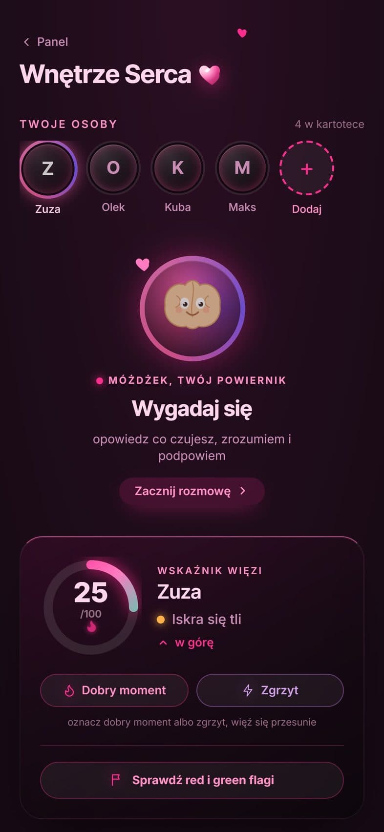 Wnętrze Serca w apce Nowy Ja